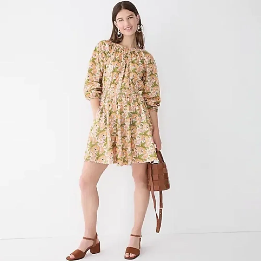 J Crew Smocked Waist Mini Dress in Liberty® Butterfield Poppy Fabric NWT